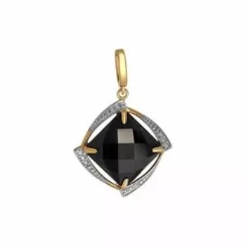 Серебряная подвеска с агатом и фианитами