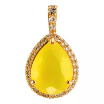 Серебряная подвеска с агатом и топазами