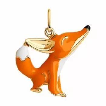 Серебряная подвеска с эмалью "Лисичка"