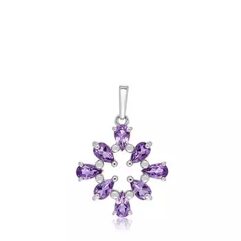 Серебряная подвеска с аметистами