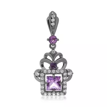 Серебряная подвеска с аметистами