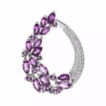 Серебряная подвеска с аметистами и фианитами