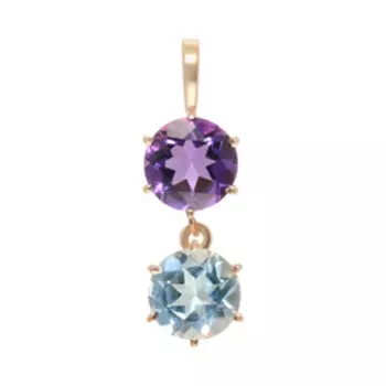 Серебряная подвеска с аметистом и топазом