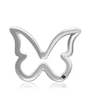 Серебряная подвеска с бриллиантом "Бабочка"