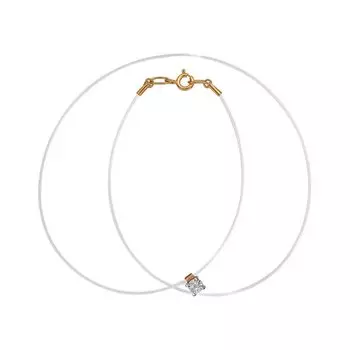 Серебряная подвеска с бриллиантом на леске