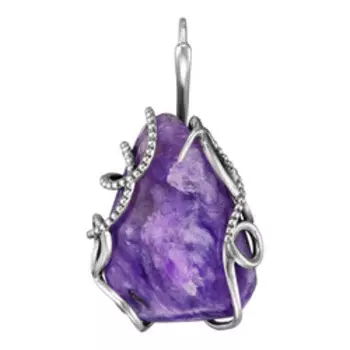 Серебряная подвеска с чароитом