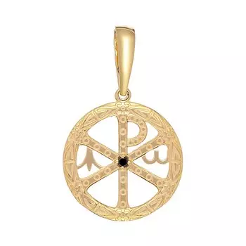 Серебряная подвеска с черным бриллиантом "Хризма"