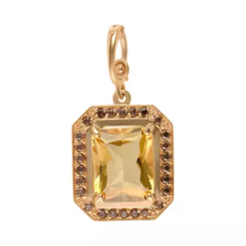 Серебряная подвеска с цитрином и фианитами