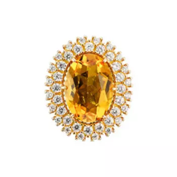 Серебряная подвеска с цитрином и фианитами