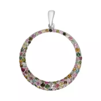 Серебряная подвеска с цветным турмалином