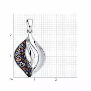 Серебряная подвеска с фианитами