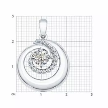 Серебряная подвеска с фианитами