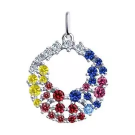 Серебряная подвеска с фианитами