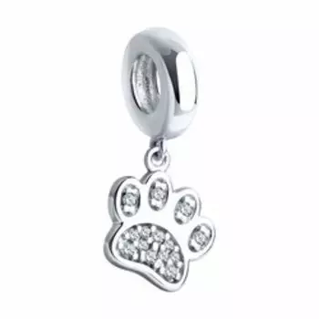 Серебряная подвеска с фианитами "Лапка"