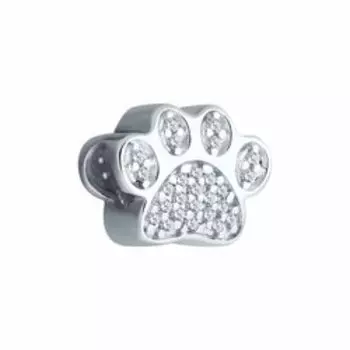 Серебряная подвеска с фианитами "Лапка"