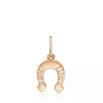 Серебряная подвеска с фианитами "Подкова"