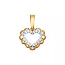 Серебряная подвеска с фианитами "Сердце"