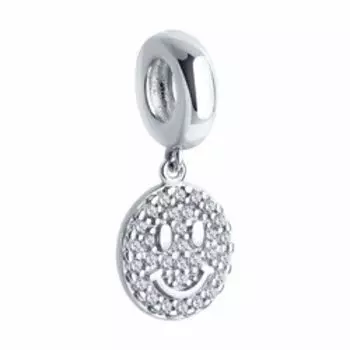 Серебряная подвеска с фианитами "Улыбка"