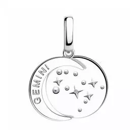 Серебряная подвеска с фианитом "Близнецы"