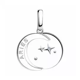 Серебряная подвеска с фианитом "Овен"