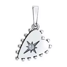 Серебряная подвеска с фианитом "Сердце"