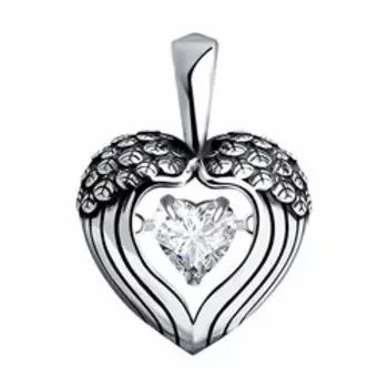 Серебряная подвеска с фианитом Swarovski "Сердце"