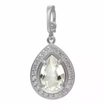 Серебряная подвеска с горным хрусталем и фианитами