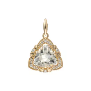 Серебряная подвеска с горным хрусталем и фианитами