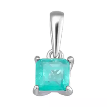 Серебряная подвеска с горным хрусталем и кварцем Параиба