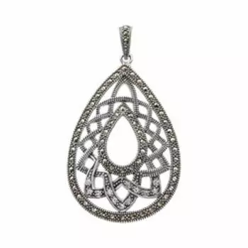 Серебряная подвеска с горным хрусталем и марказитом