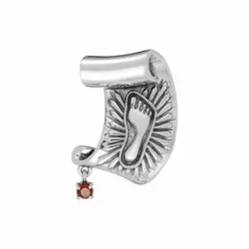 Серебряная подвеска с гранатом "Стопа Богородицы"