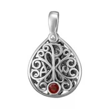 Серебряная подвеска с гранатом "Св. Анна"