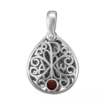 Серебряная подвеска с гранатом "Св. Мария Магдалина"