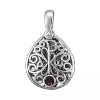 Серебряная подвеска с гранатом "Св. Нина"