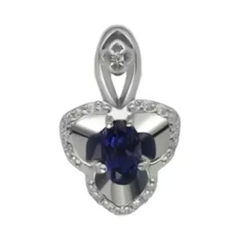 Серебряная подвеска с иолитом и фианитами