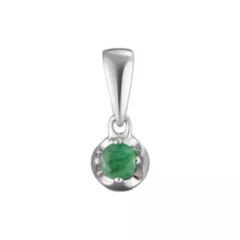 Серебряная подвеска с изумрудом