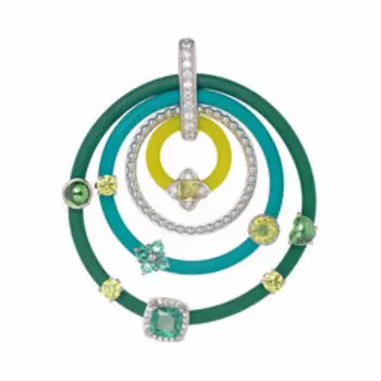 Серебряная подвеска с каучуком и фианитами