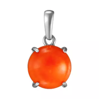 Серебряная подвеска с кораллом
