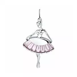 Серебряная подвеска с корундами "Балерина"