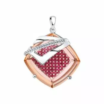 Серебряная подвеска с корундами, ситаллом и фианитами