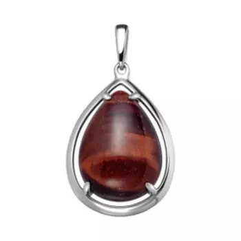 Серебряная подвеска с красным тигровым глазом