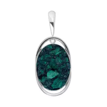 Серебряная подвеска с малахитом