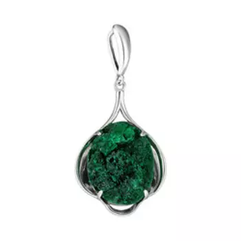 Серебряная подвеска с малахитом