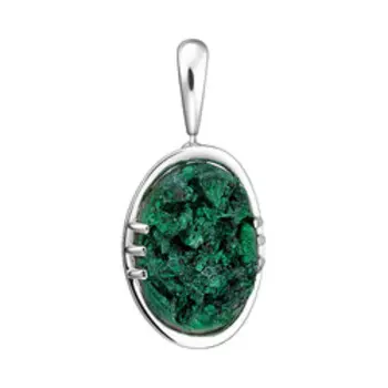 Серебряная подвеска с малахитом