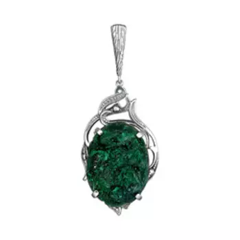 Серебряная подвеска с малахитом