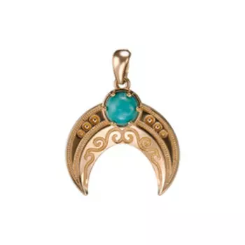 Серебряная подвеска с натуральной бирюзой "Лунница"