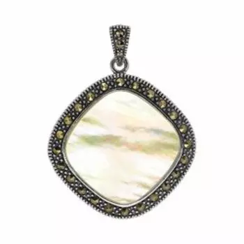 Серебряная подвеска с перламутром и марказитом