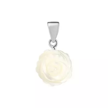 Серебряная подвеска с перламутром "Роза"