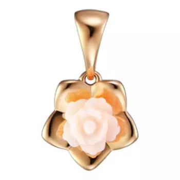 Серебряная подвеска с перламутром "Роза"