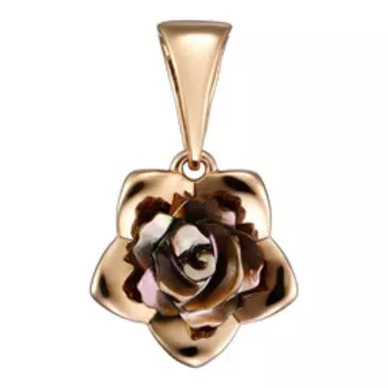 Серебряная подвеска с перламутром "Роза"